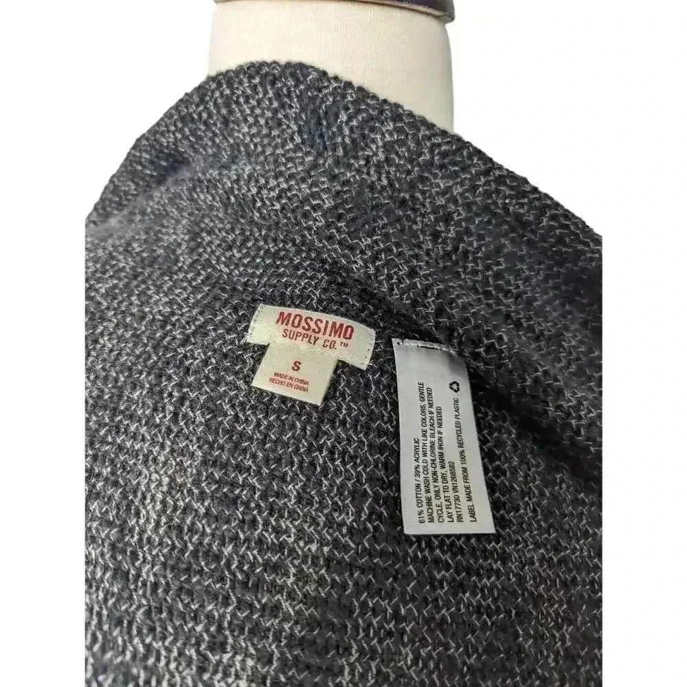 Mossimo Supply Co. Open Front Knit Fringe Vest Cardigan - Charcoal Black - Picture 7 of 8